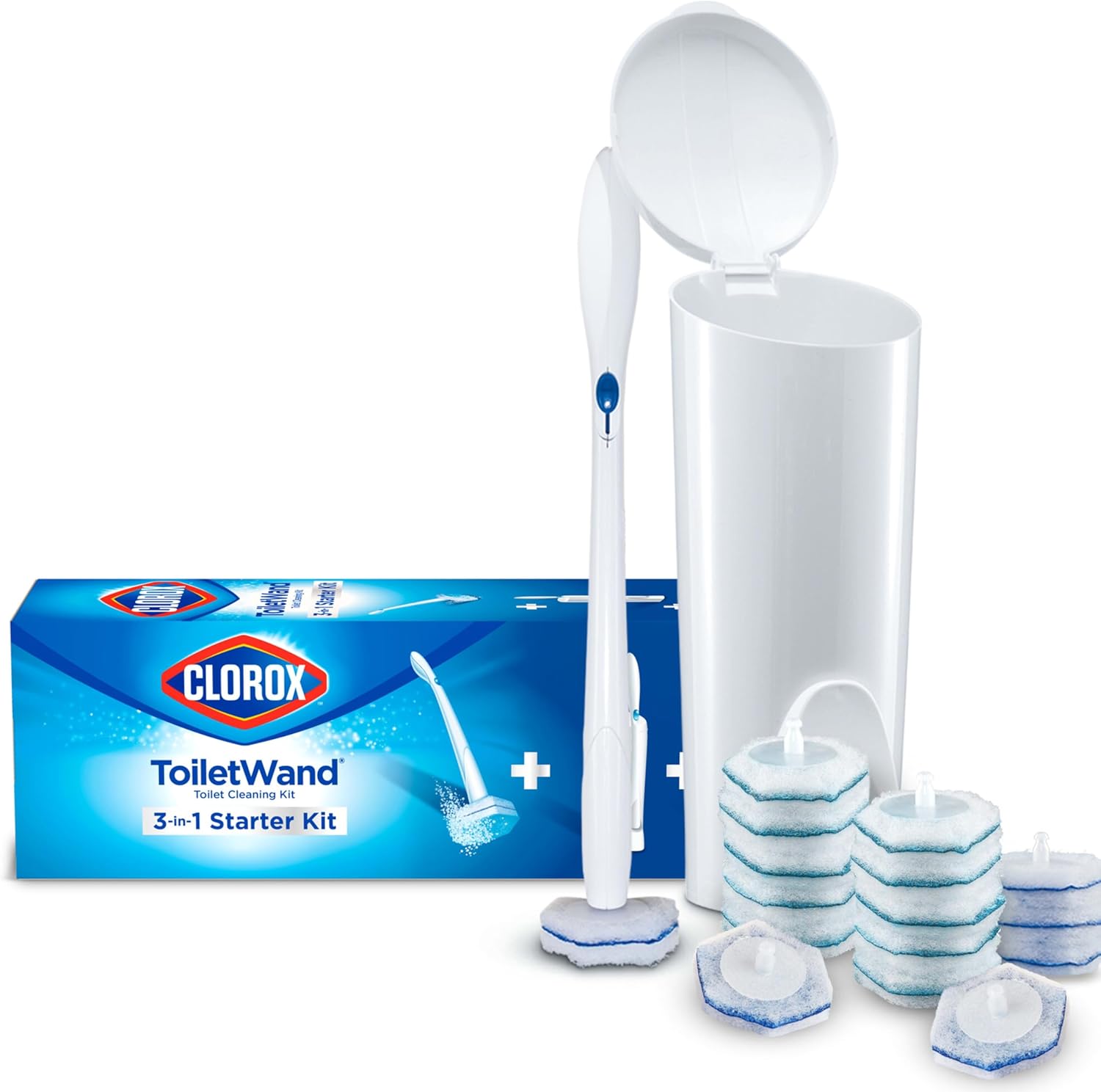  Clorox Original Toilet Cleaning System   ToiletWand, Storage Caddy And 16 Heads, Dorm Room Essentials, (Package May Vary)